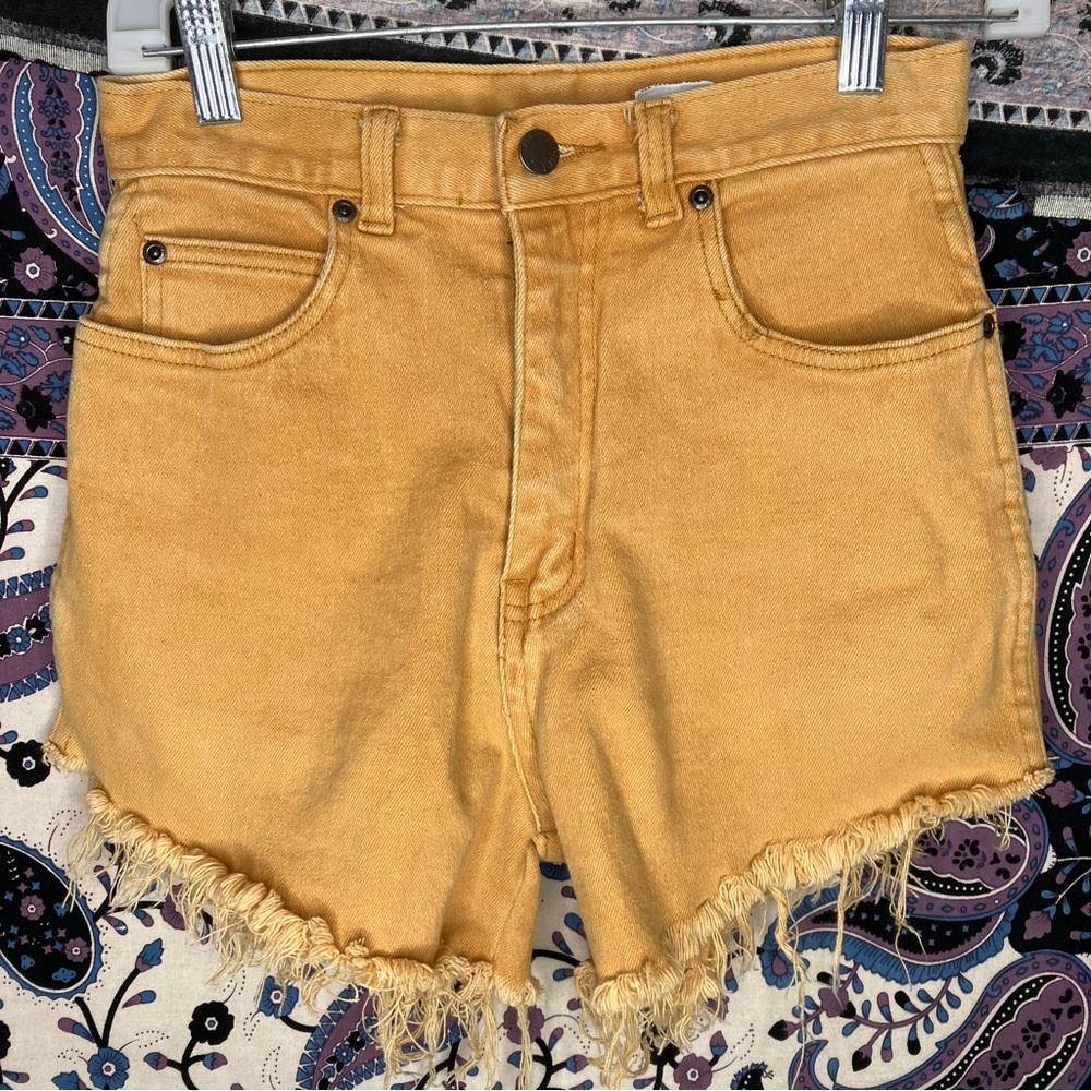 Pure Jeanswear VTG 80s mustard yellow denim shorts